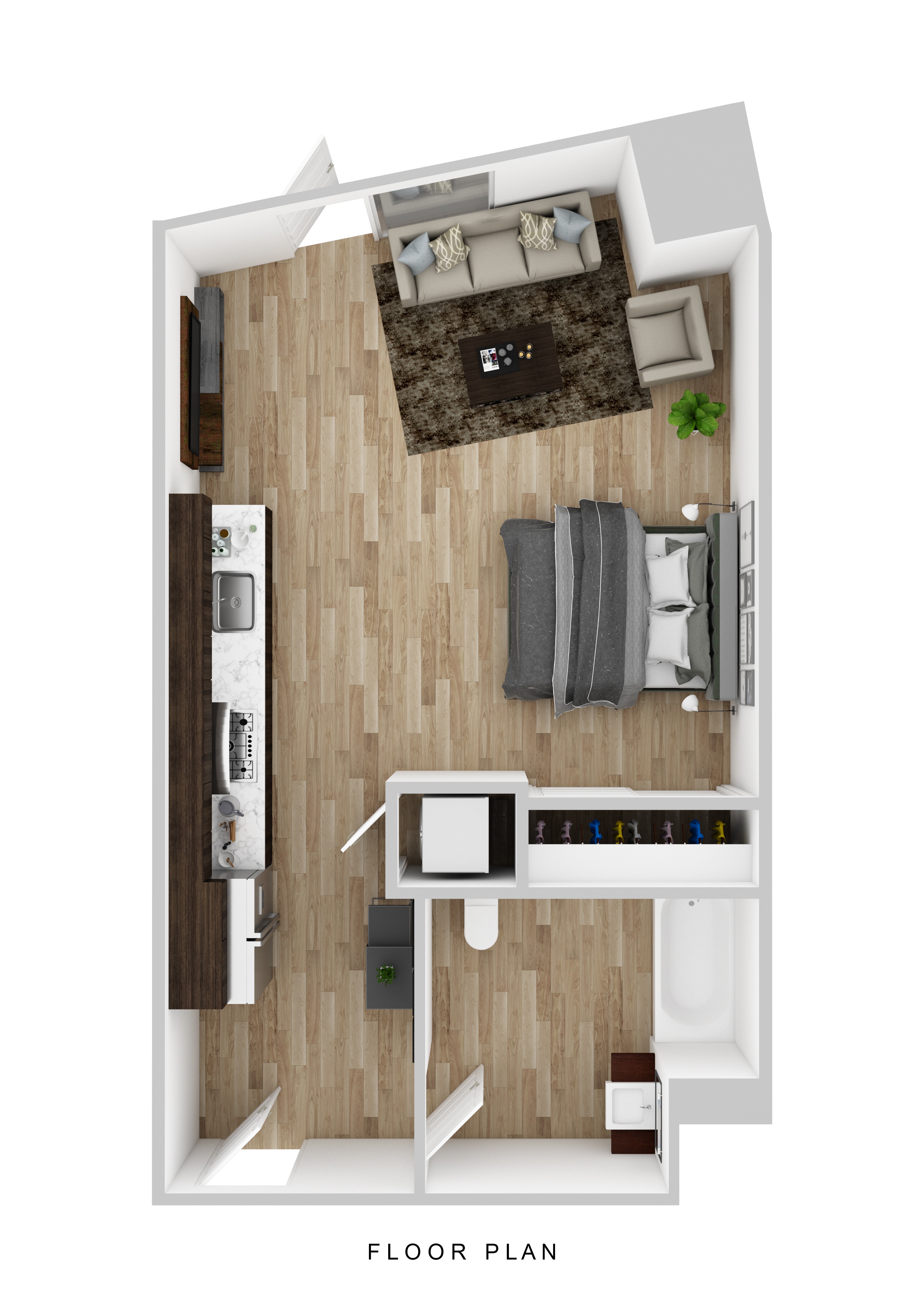 Floor plan for studio, 1 bath, 549 sqft